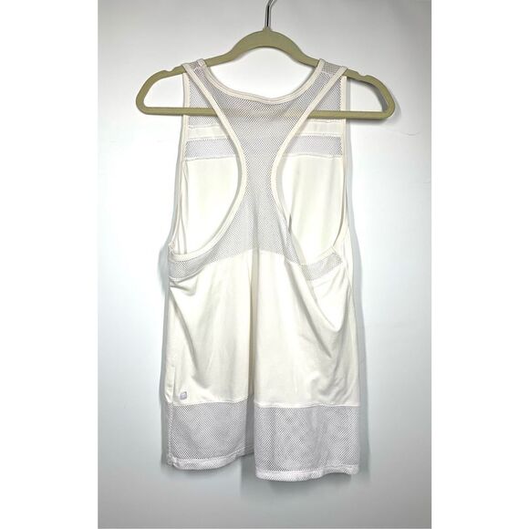 Fabletics Bianca White Athletic Racerback Mesh Tunic Tank Women Size L - Picture 2 of 3